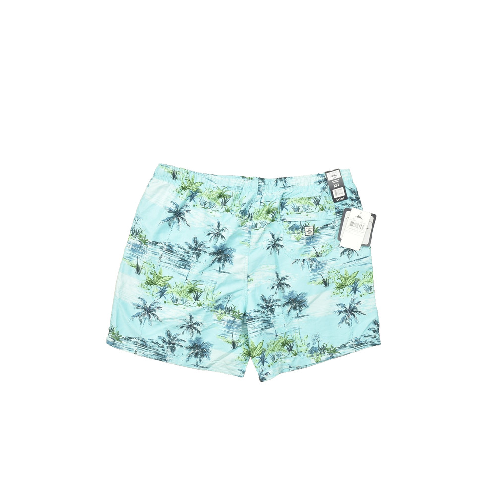 Joe Marlin Unwind Men's XXL Swim Trunks Seaforest Blue Tropical Palm Tree Print